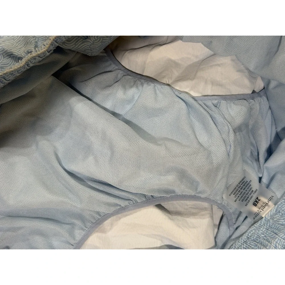 Vineyard Vines Mens 2XB Swim Trunks Shorts Blue White Swirl Mesh Lined